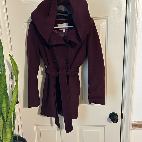 Banana Republic Eggplant hooded Peacoat size PSmall - Picture 2 of 3